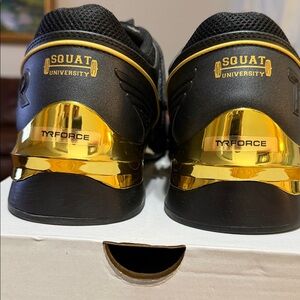 TYR Black Weightlifting Shoes with Gold Accents
